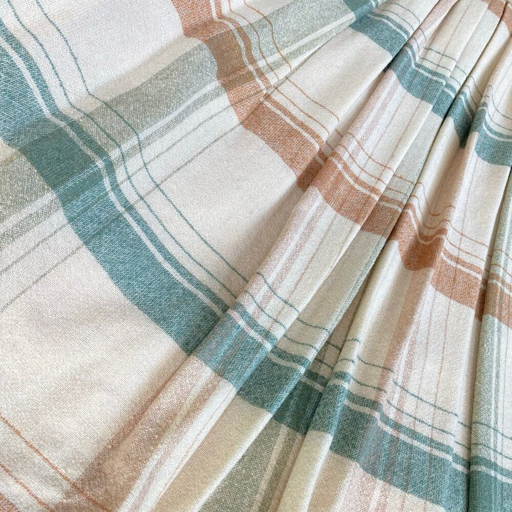 Vintage 1980s Pastel Plaid Wool Midi Skirt Cottagecore Prairie Grandmacore ILGWU - Picture 3 of 8